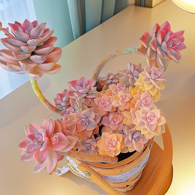 月雅家马卡龙美杏锦阳台办公室美观花卉盆栽多肉植物新手好养肉肉