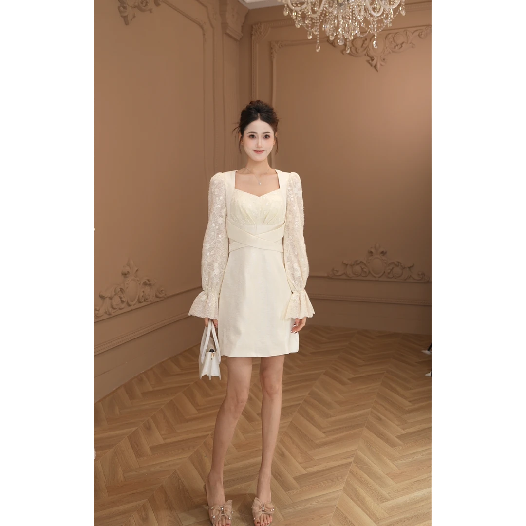 【柒老板定制】修身显瘦轻奢名媛高级感连衣裙21451