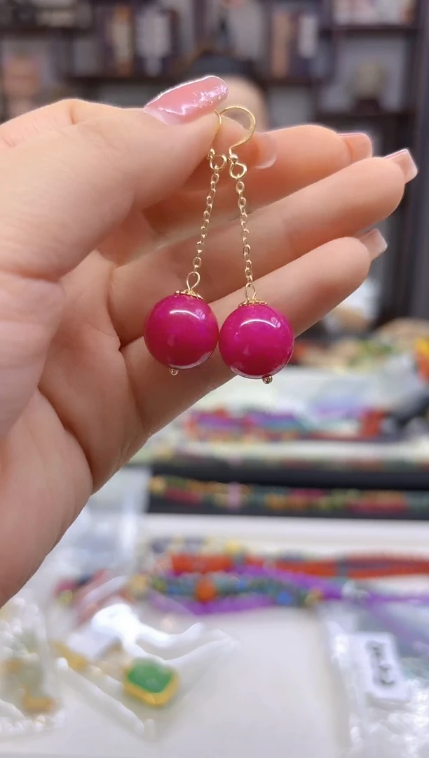 【闪购商品】苏纪石（舒俱来）耳坠14K金镶嵌E529