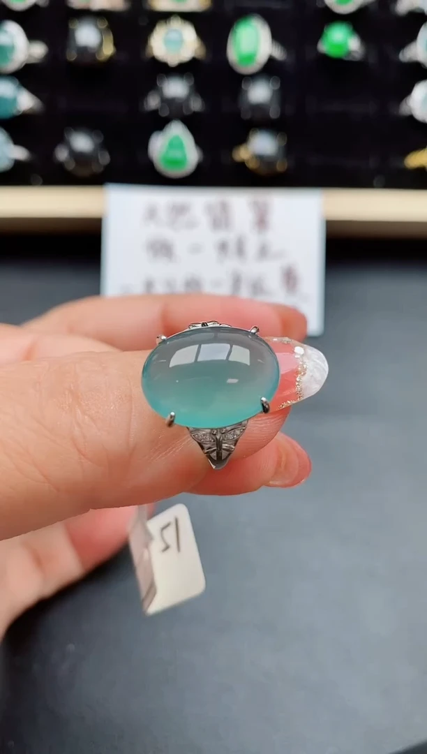 【闪购商品】翡翠戒指银S925镶嵌58080