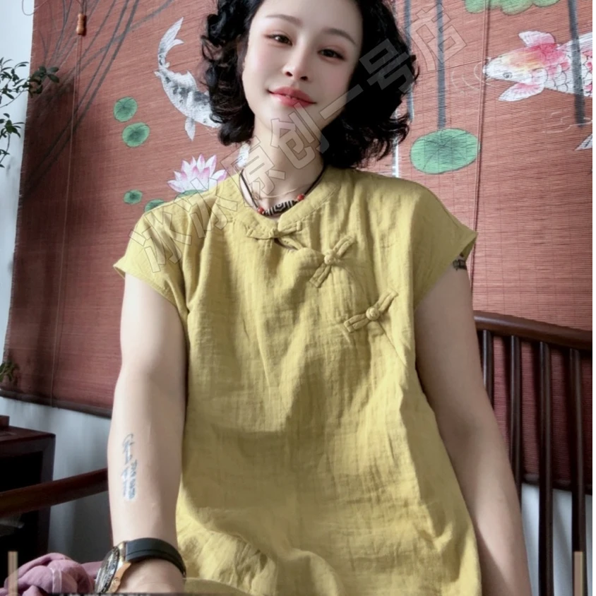 【冰冰一号店】662复古盘扣小衫婴儿棉精品原创夏季新品国风