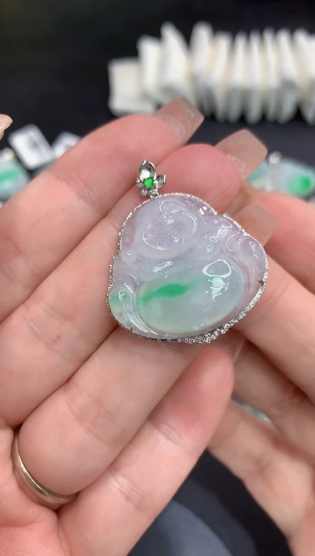 吊坠(不含链)18K金镶嵌翡翠1111111111111111