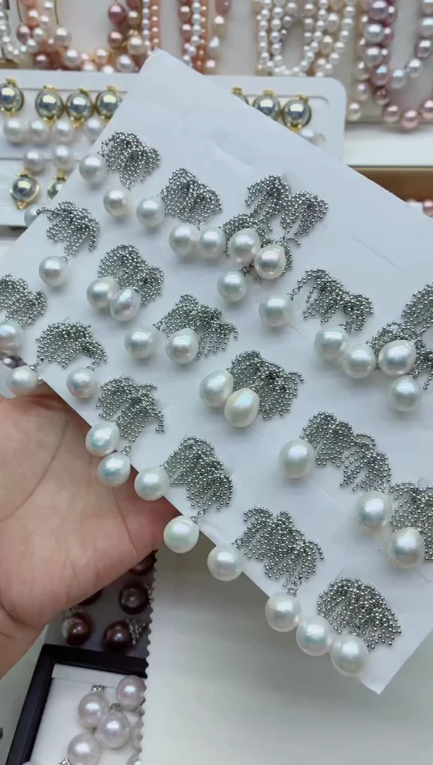 合金淡水珍珠耳饰多样性发其一，非无暇