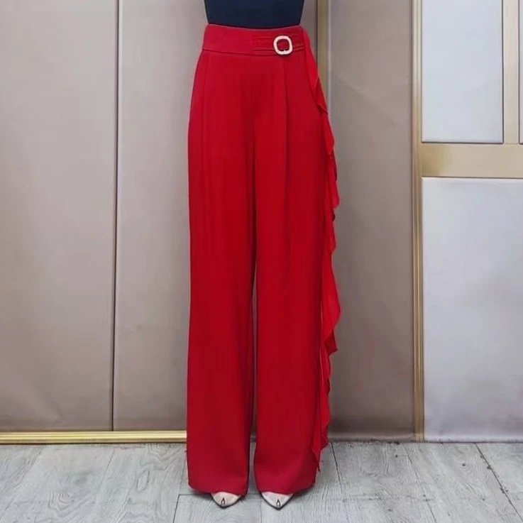 吉特巴摩登舞裤广场舞裤现代舞裤B0242百搭女士显瘦气质垂感