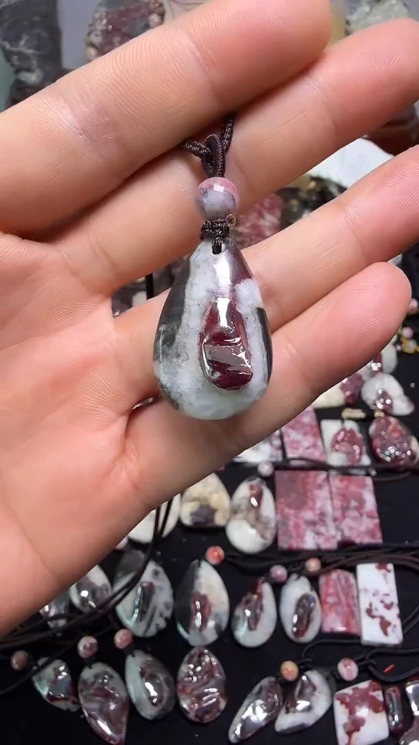 天然辰砂大晶砂随行吊坠