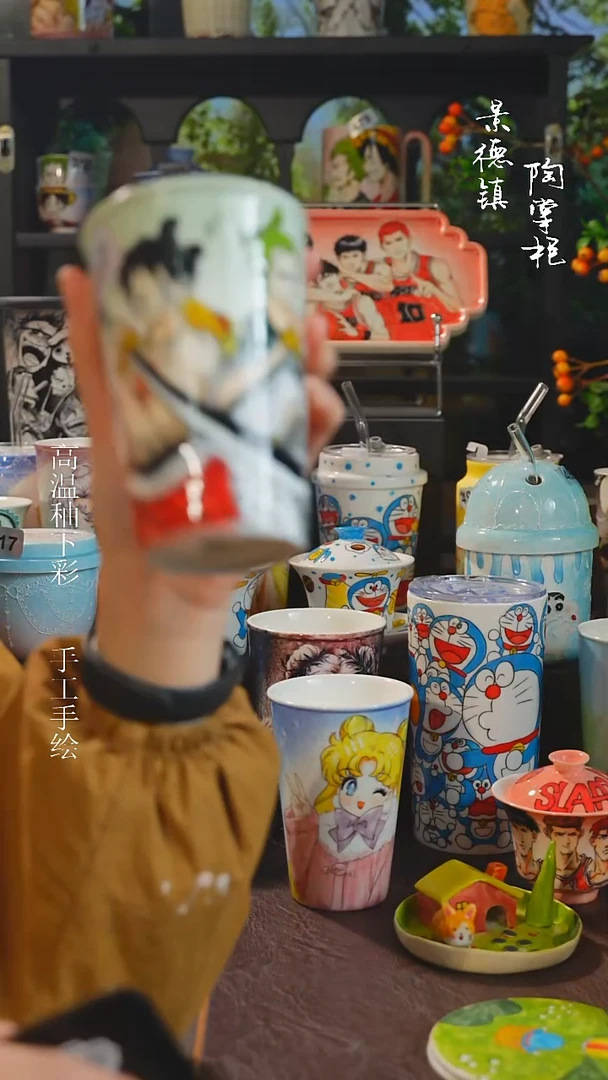 景德镇高温釉下彩原创手绘陶瓷