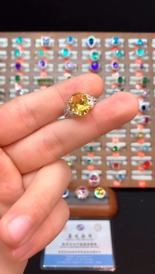 无925银黄色高订典藏轻奢戒指