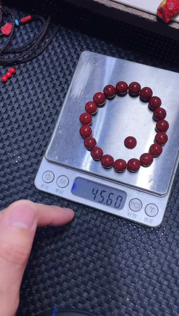天然辰砂10毫米晶体砂手串