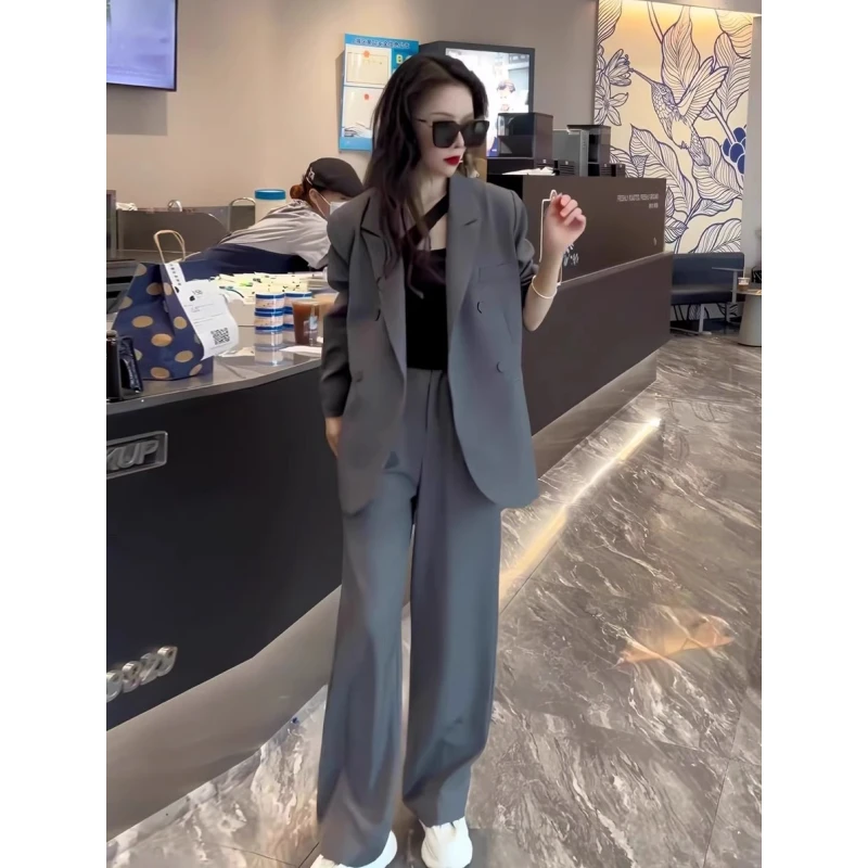 气质西装套装女春季2025新款韩版休闲高级感职业西服阔腿裤两件套