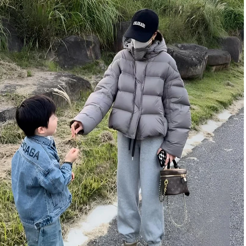 LUOXUE保真90绒 轻奢柔软连帽羽绒服 时尚休闲简约百搭款宽松