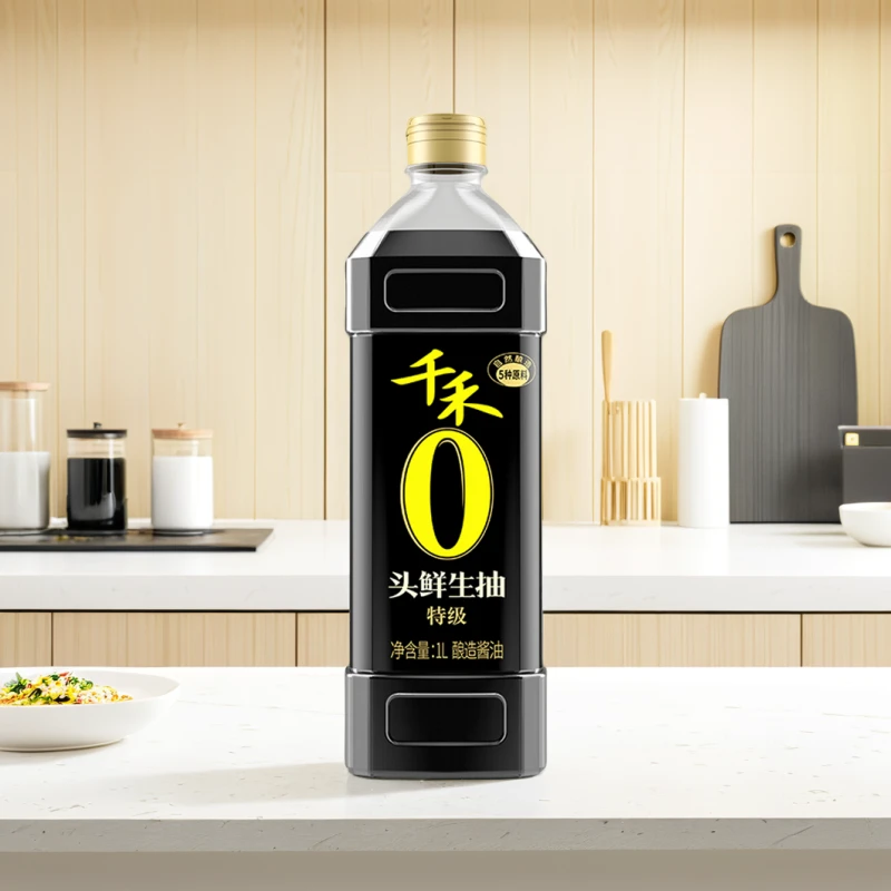 千禾酱油0添加头鲜特级生抽1L×1瓶炒菜凉拌家用酿造厨房调味品