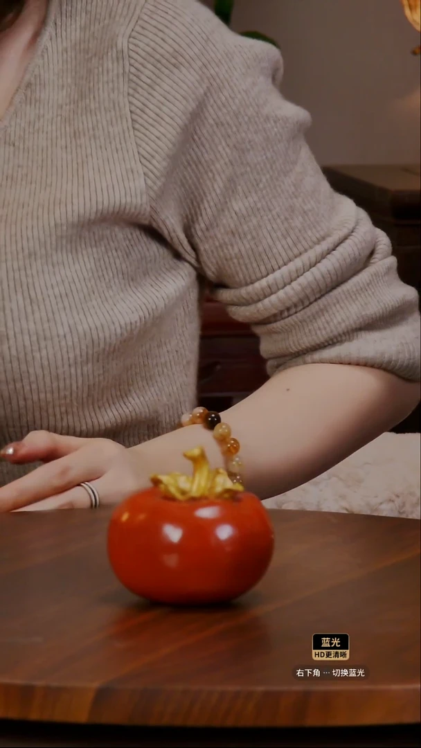 黄铜《柿柿如意》铜摆件