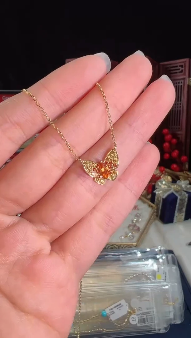 【闪购商品】彩色蓝宝石颈饰18K金镶嵌BN0408-B#-Y#66