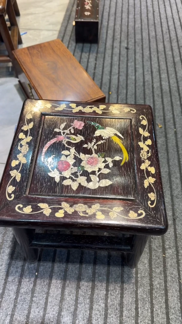 木紫檀螺钿富贵凳邵氏紫檀木艺