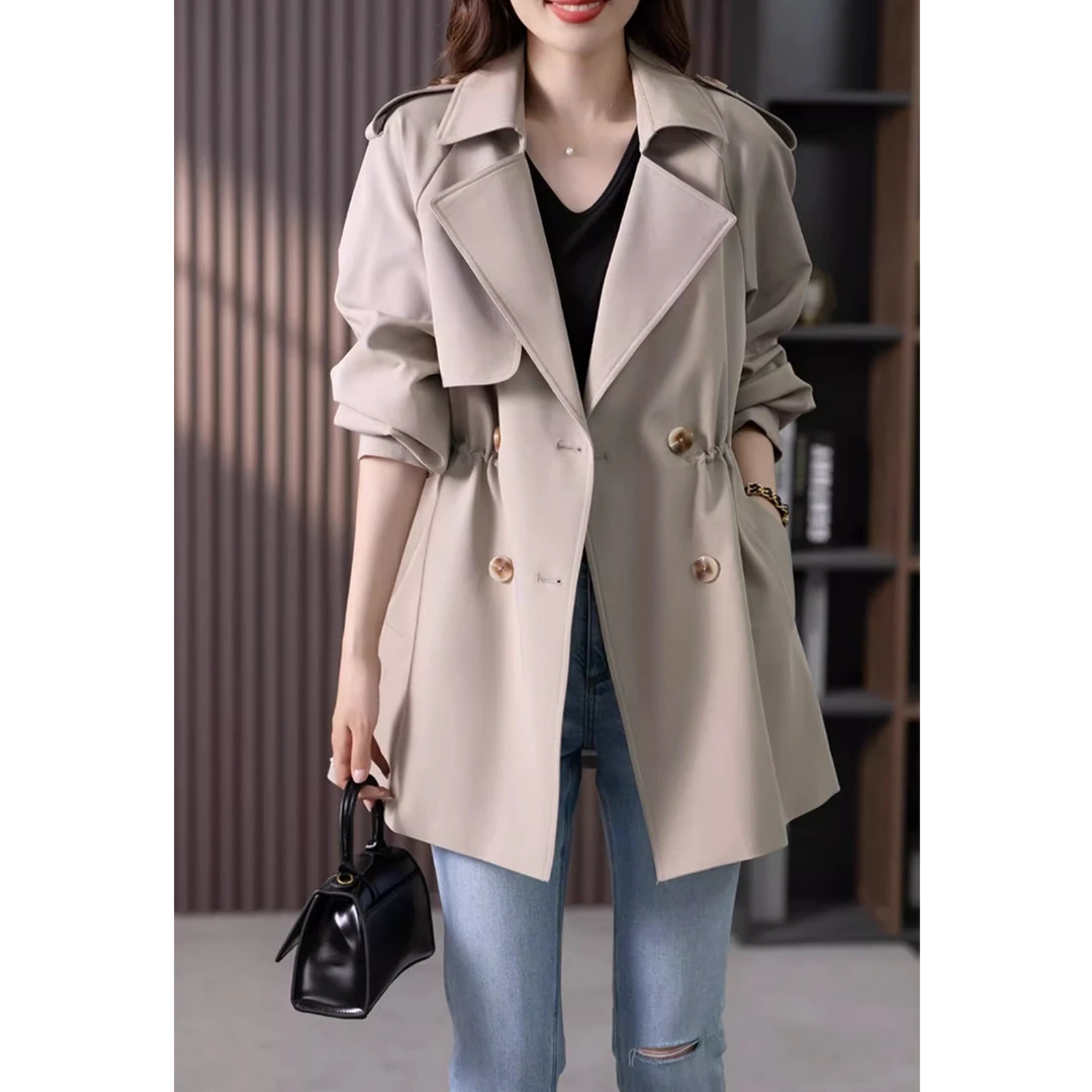 春秋中长款时尚风衣（微脏微瑕 介意勿拍）