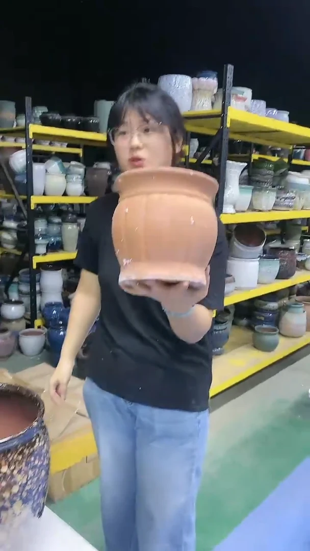 宜兴紫砂粗陶花盆