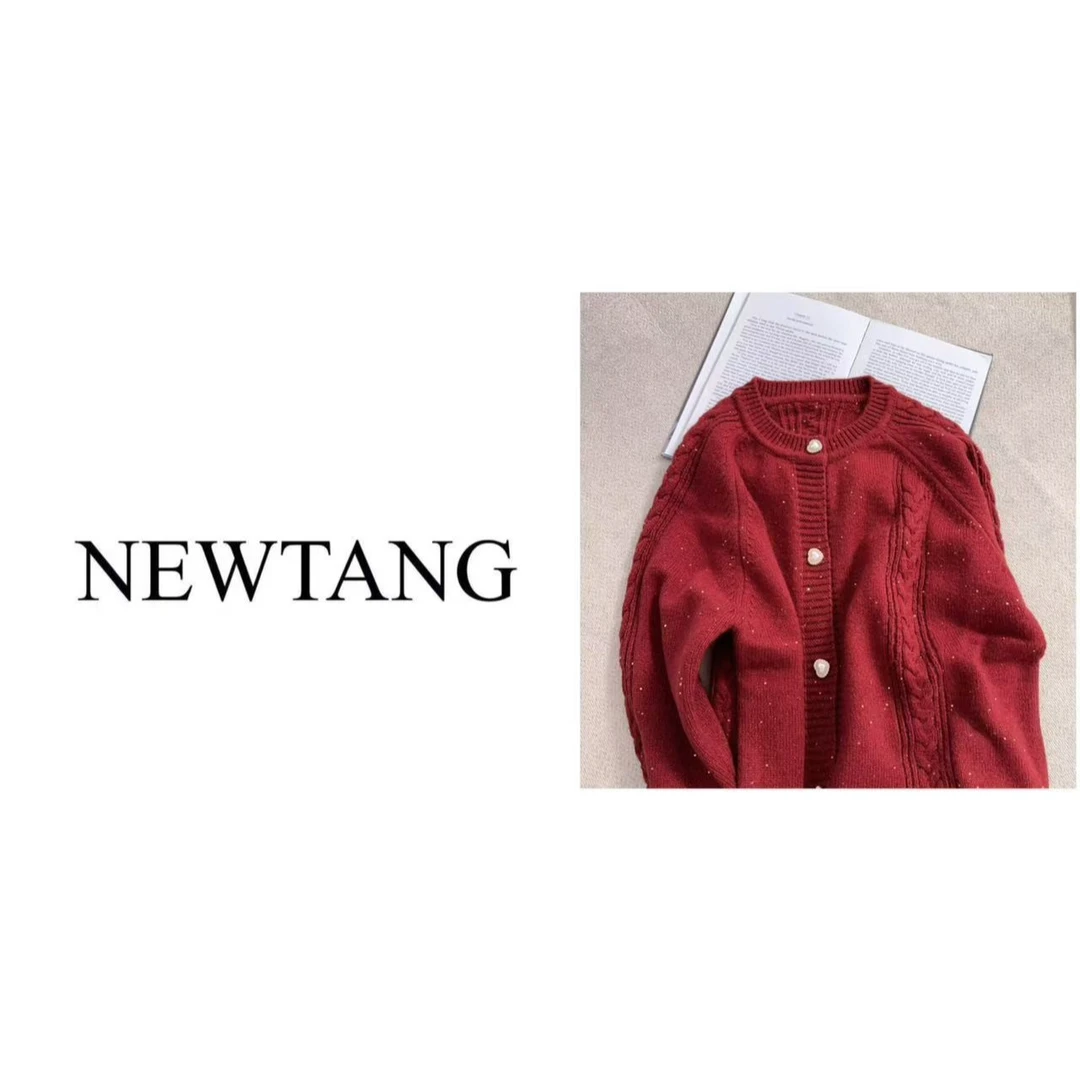 【奢享柔软】1170(含羊毛)女外穿长袖珍珠爱心扣百搭显瘦毛衣外套