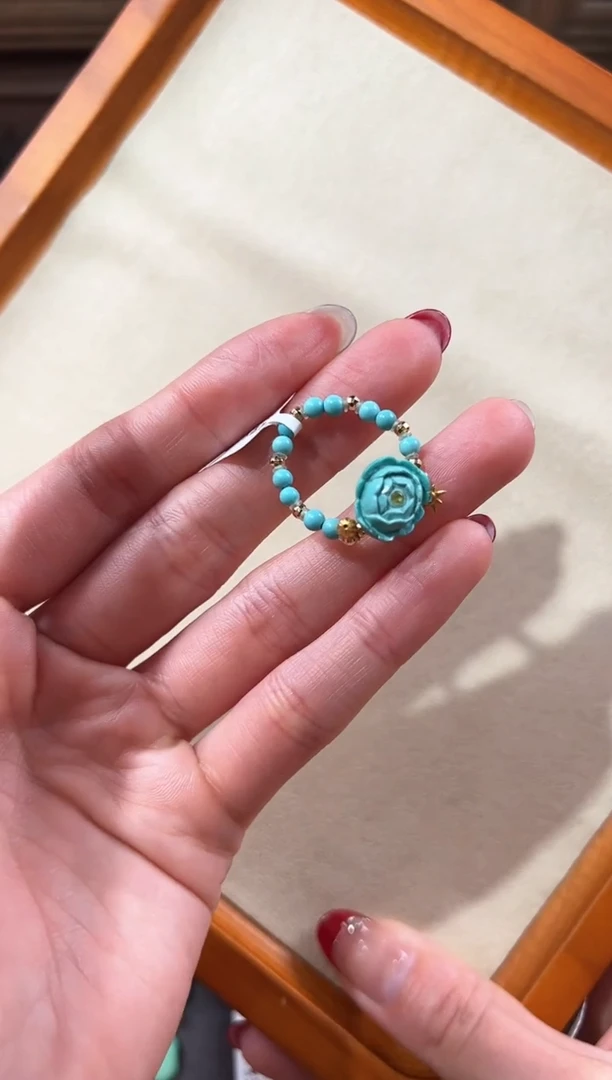 【闪购商品】绿松石戒指18K金镶嵌绿松石戒指