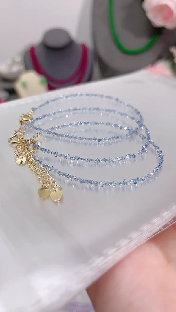 银S925镶嵌手链钻石蓝99