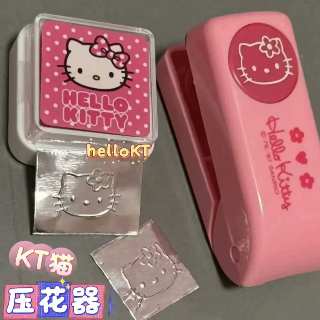 小红书同款hellokitty压花器可爱卡通KT猫中古风kt猫金属压花印章
