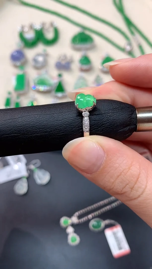 【闪购商品】翡翠戒指18K金镶嵌A146|多样性发一件4500