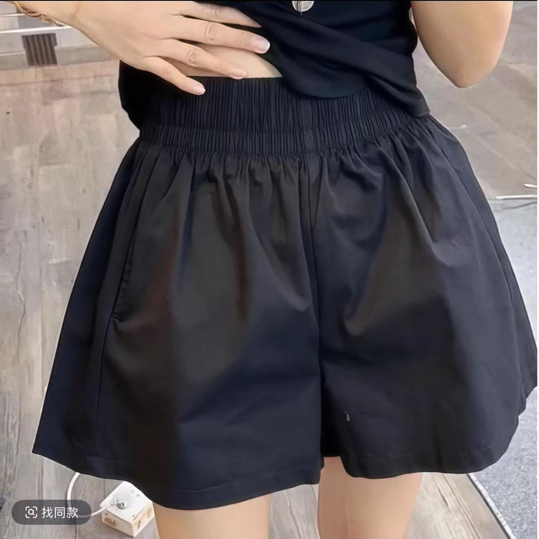ZOZO-7768夏季新款女A字减龄百搭抗褶皱花苞短裤