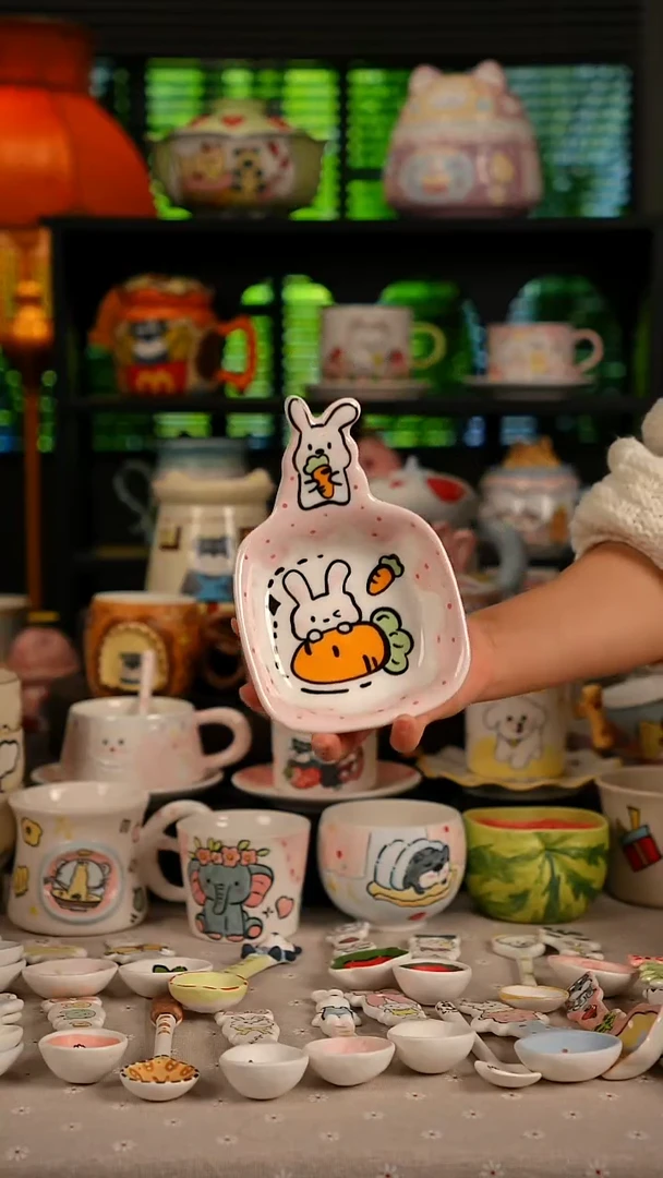 陶瓷无盖款景德镇高温釉下彩纯手绘创意瓷