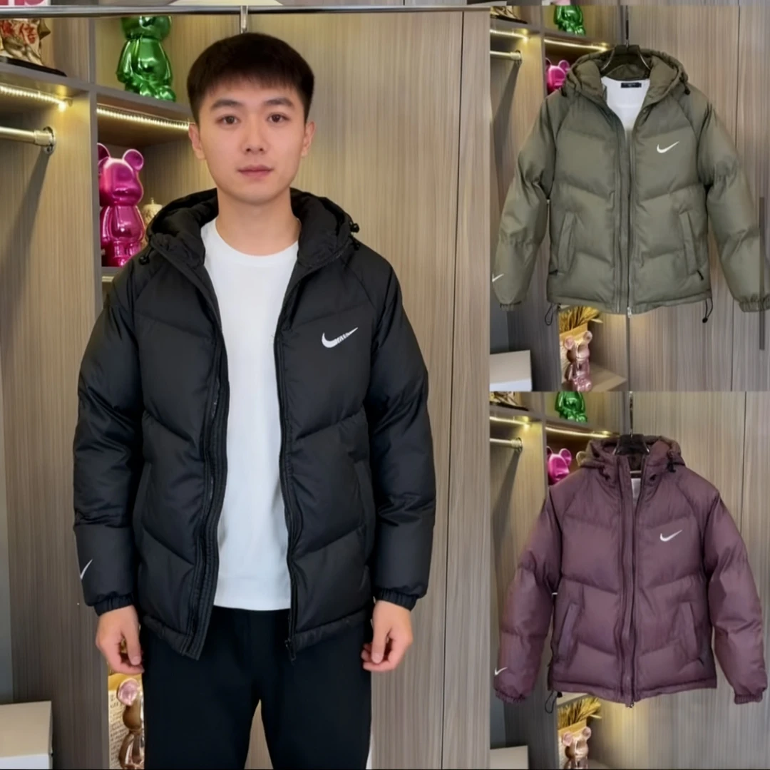 免洗男连帽保暖棉衣男士防水长袖亮片不起球时尚休闲男生冬季pso