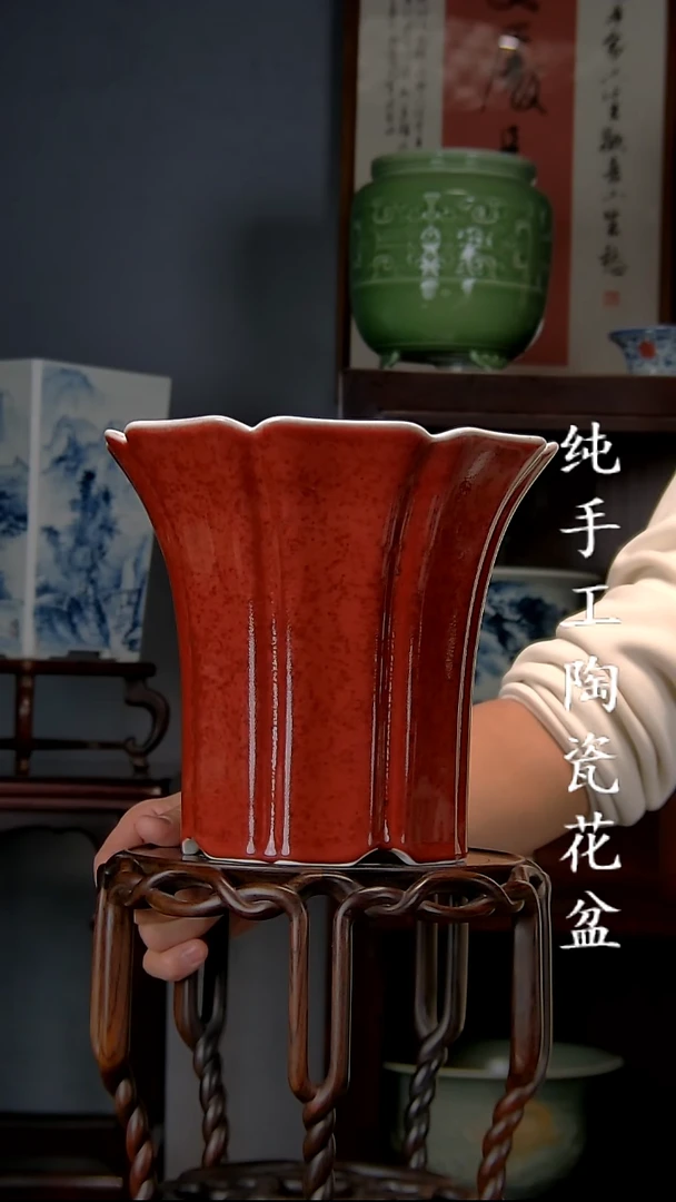 景德镇手工陶瓷花盆