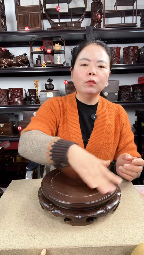 木旋转20公分黑老李红木工艺品