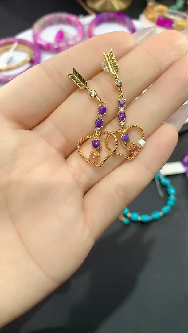 苏纪石（舒俱来）银S925镶嵌.耳饰