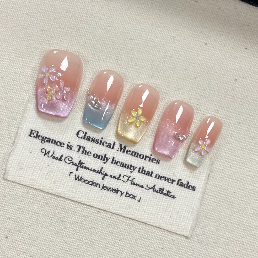 设计师专款【花房】JD1869纯手工轻奢美甲穿戴甲（送工具包）