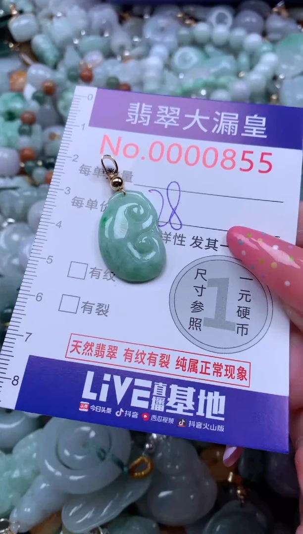 翡翠未镶嵌吊坠(不含链)0855