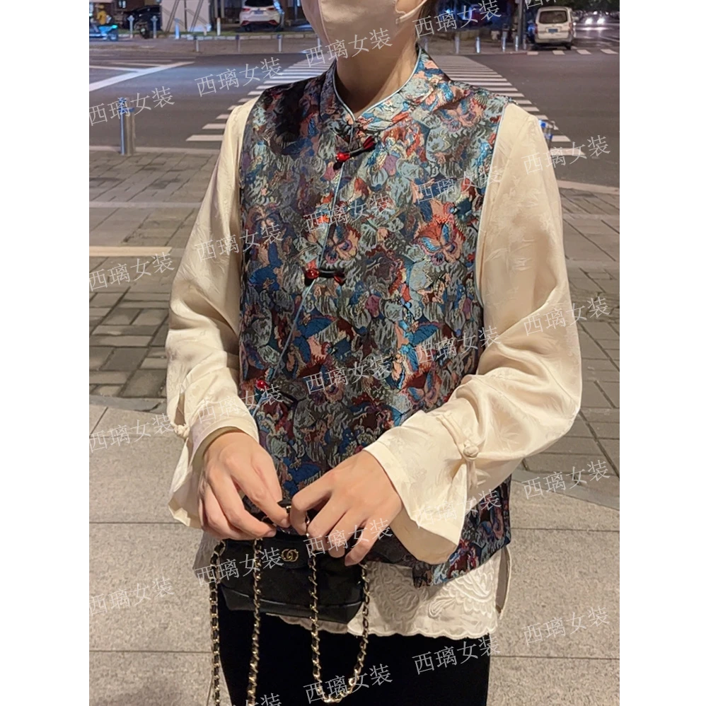 【锦绣年华】秋季马夹新中式国风马甲女士高级感坎肩复古宽松斜襟