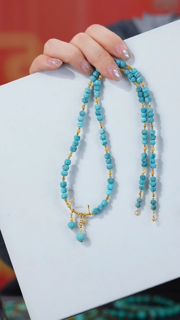 【闪购商品】绿松石项链18K金镶嵌1