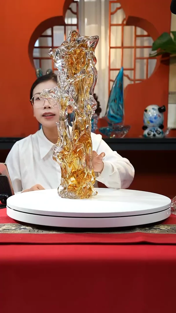 手工艺品琉璃金色太湖石