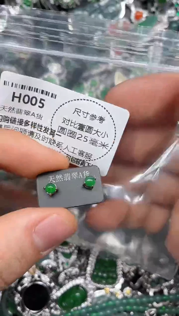 颈饰未镶嵌翡翠H005耳钉