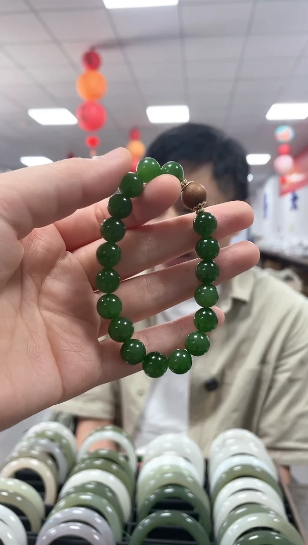 手链未镶嵌和田玉碧玉卡10手串一条