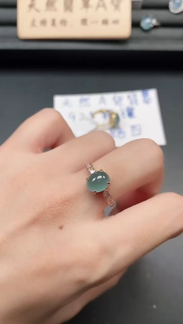 银S925镶嵌戒指翡翠11