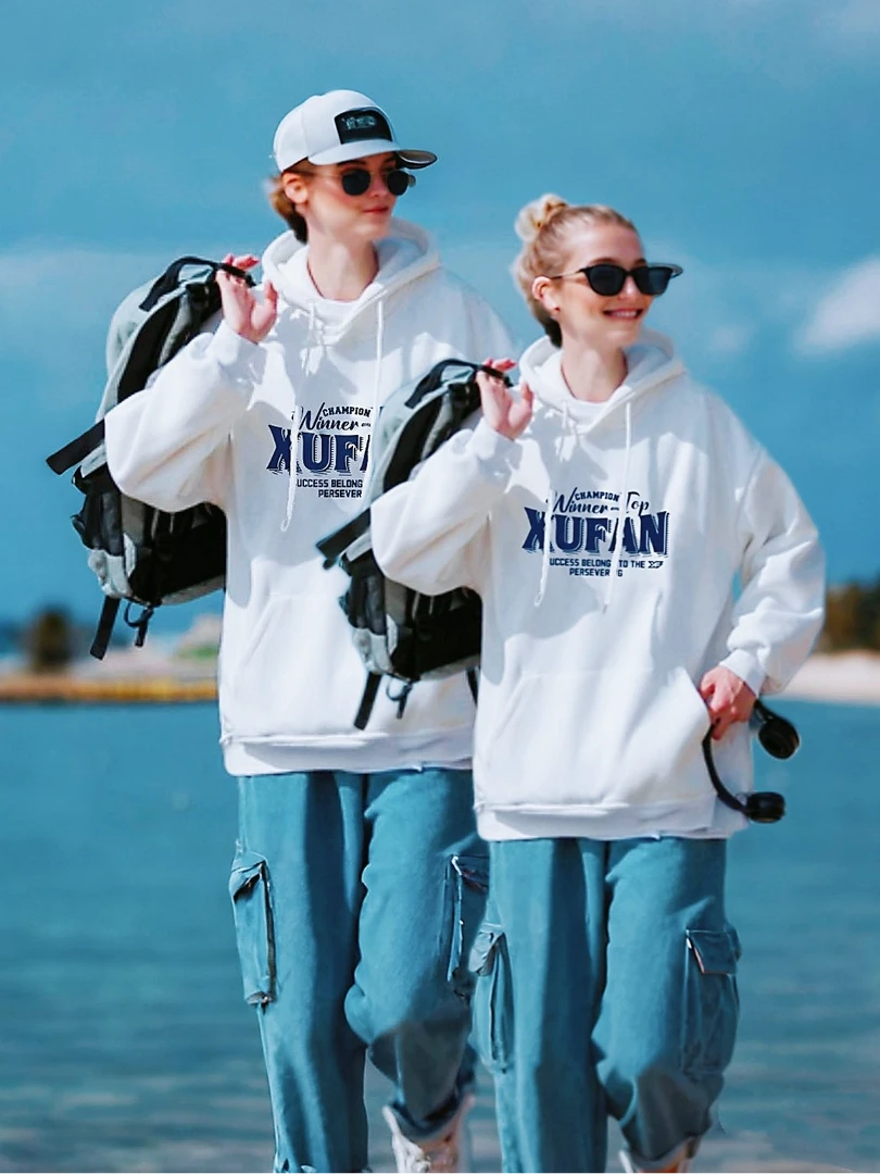 栩梵卫衣情侣秋冬连帽卫衣大学生情侣装户外潮流国潮慵薄款