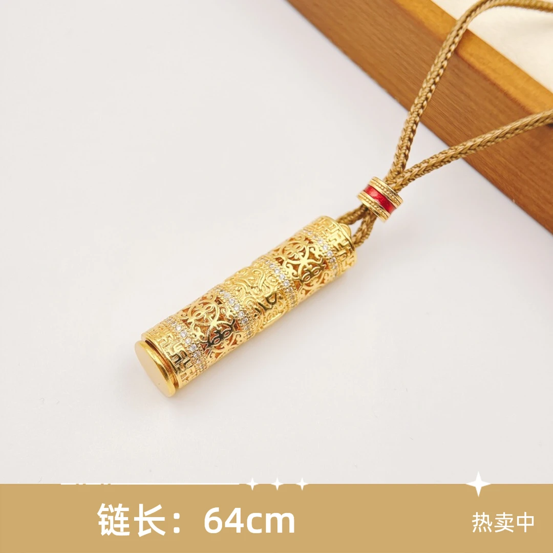 铜合金布艺项链 【1773】经典随身佛项链镂空可打开