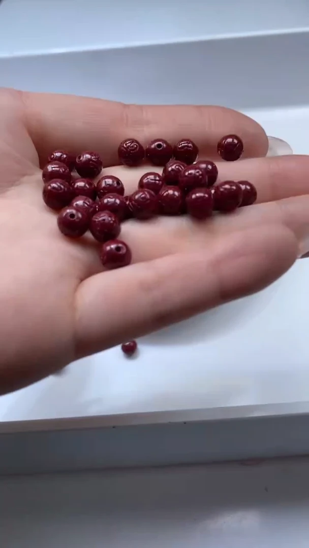 未镶嵌颈饰玛瑙/玉髓x1418紫*金*砂六字6mm*10颗