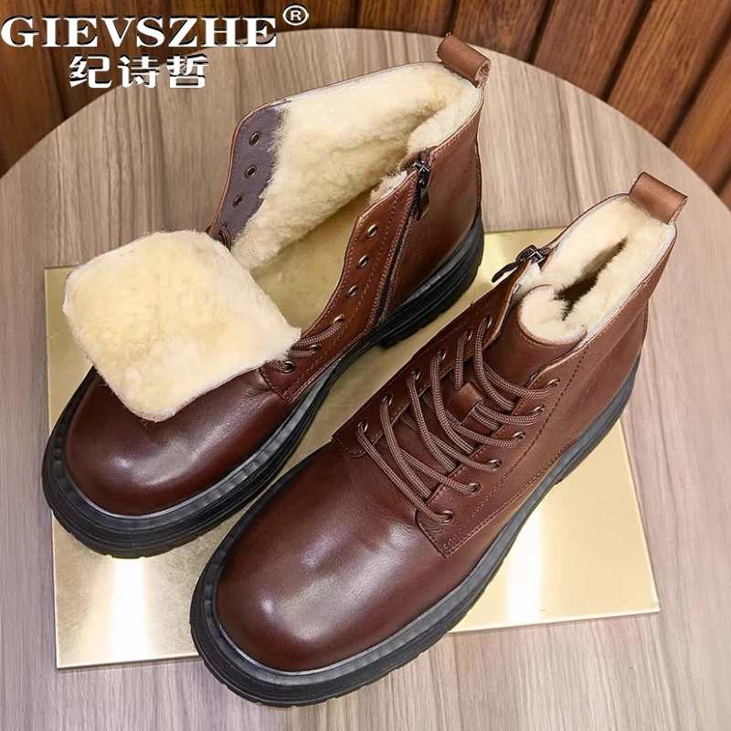 纪诗哲男鞋轻便加绒透气短靴男款时尚厚底休闲鞋子潮流百搭马丁靴