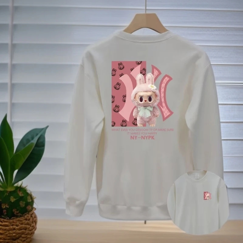 专柜秋季华棉秋冬卫衣长袖简约圆领款-粉彩拉布布-WY