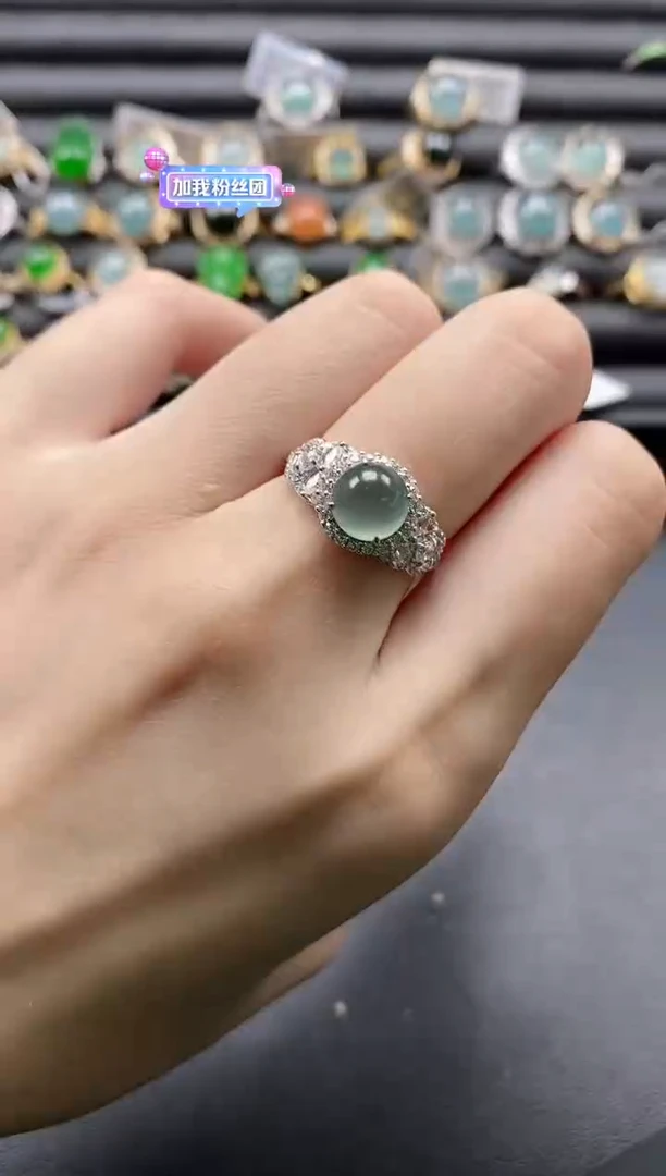 【闪购商品】翡翠戒指银S925镶嵌111-