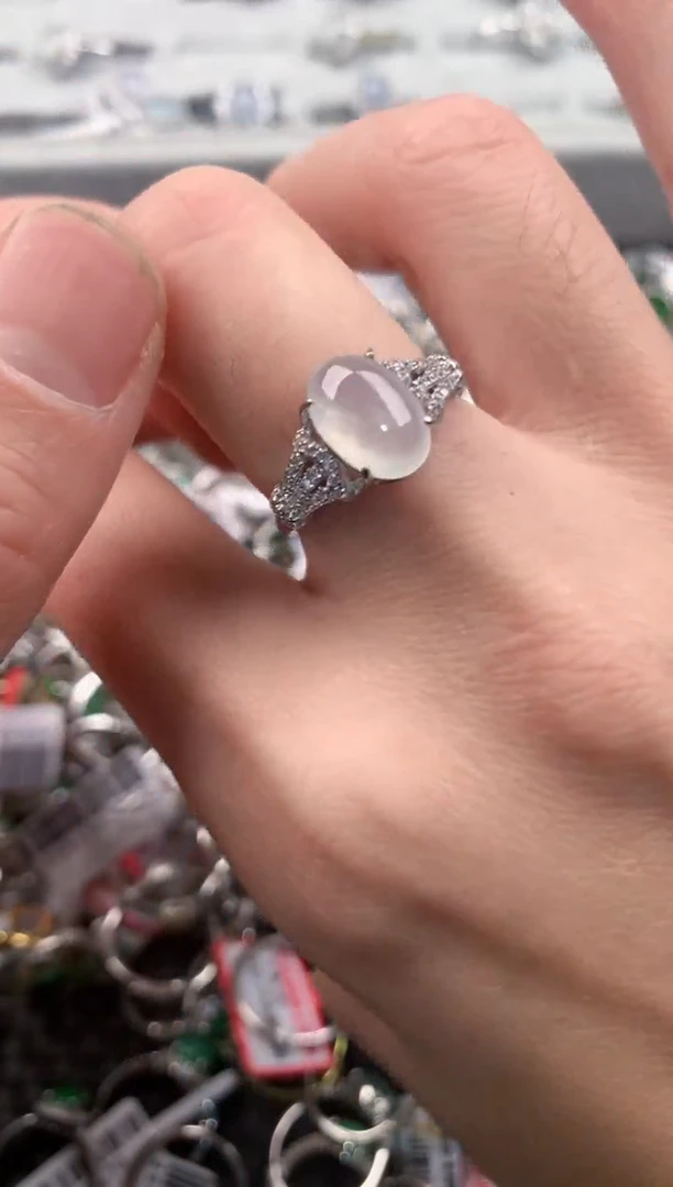 银S925镶嵌戒指翡翠1                           1