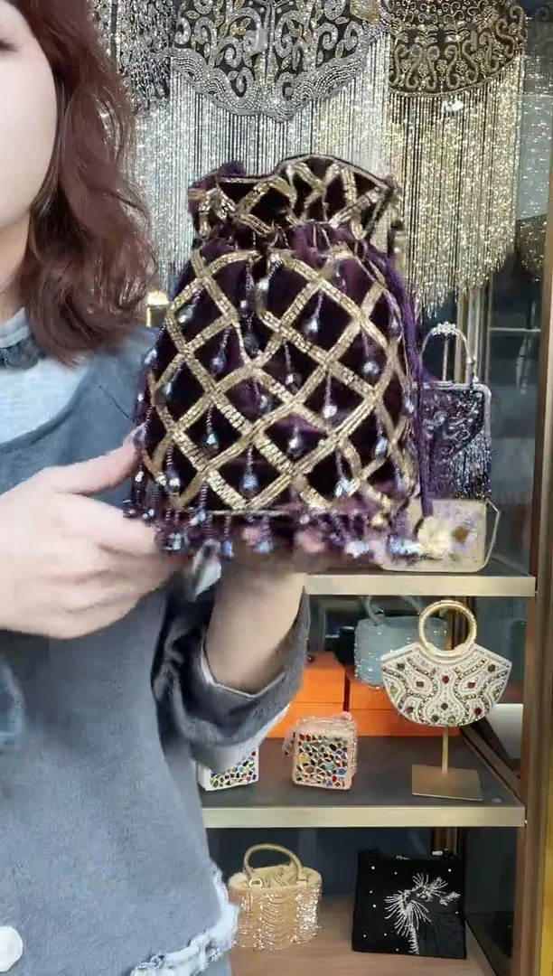 织物珠韵恒泽重工串珠手提包直播间女神专拍
