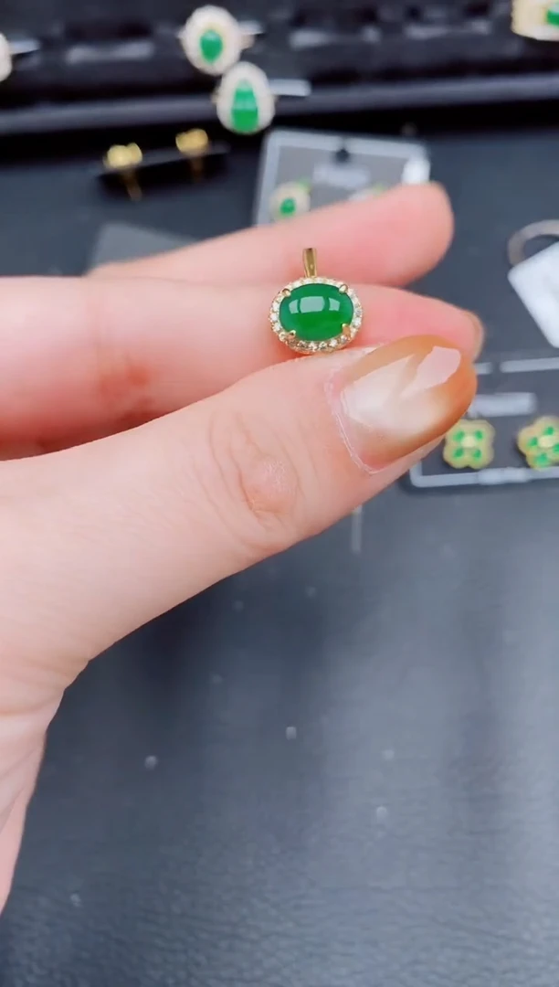 【闪购商品】翡翠戒指银S925镶嵌天然a货翡翠443