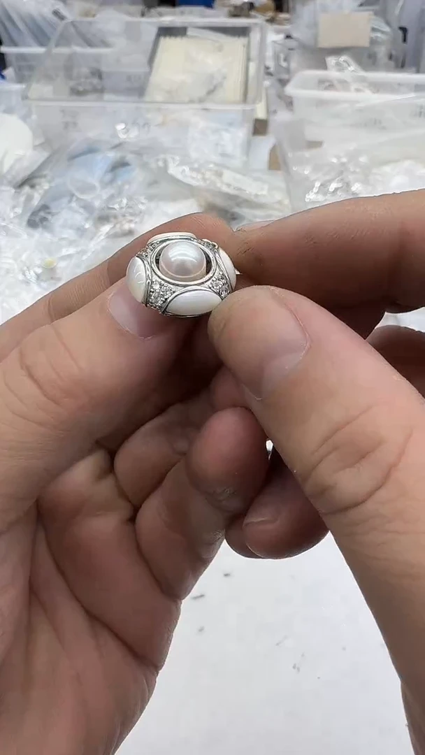 吊坠(赠链)银S925镶嵌海水珍珠7-8mm 母贝款-孤品