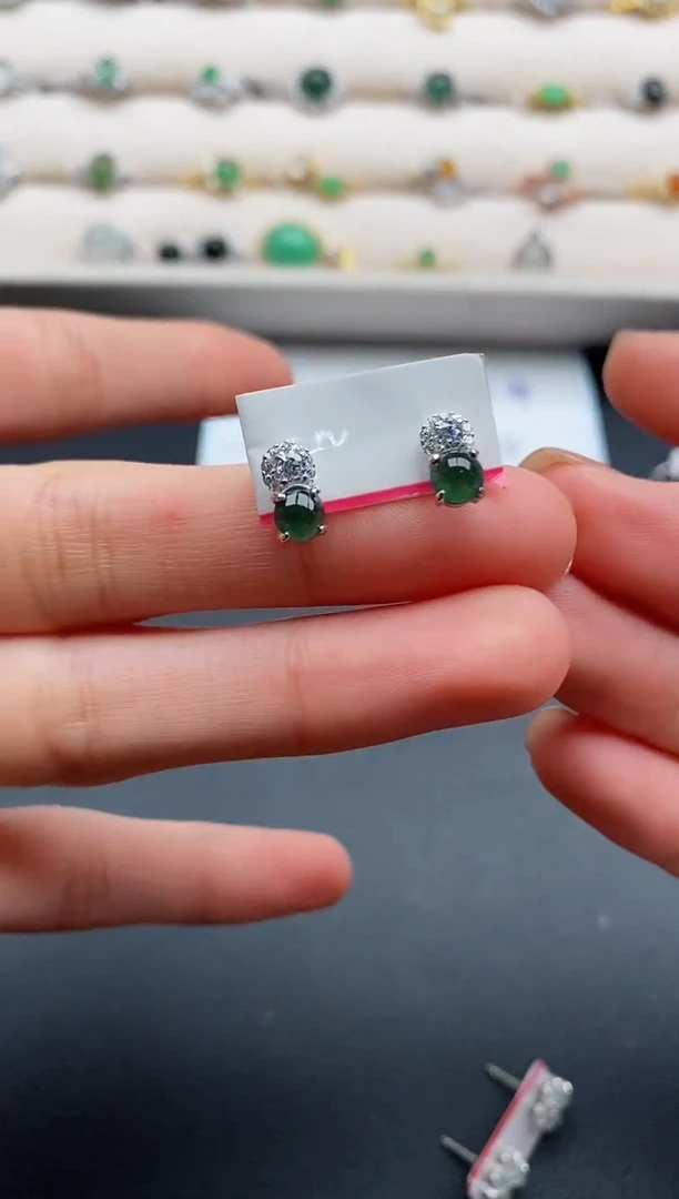 银S925镶嵌戒指翡翠55555555+9